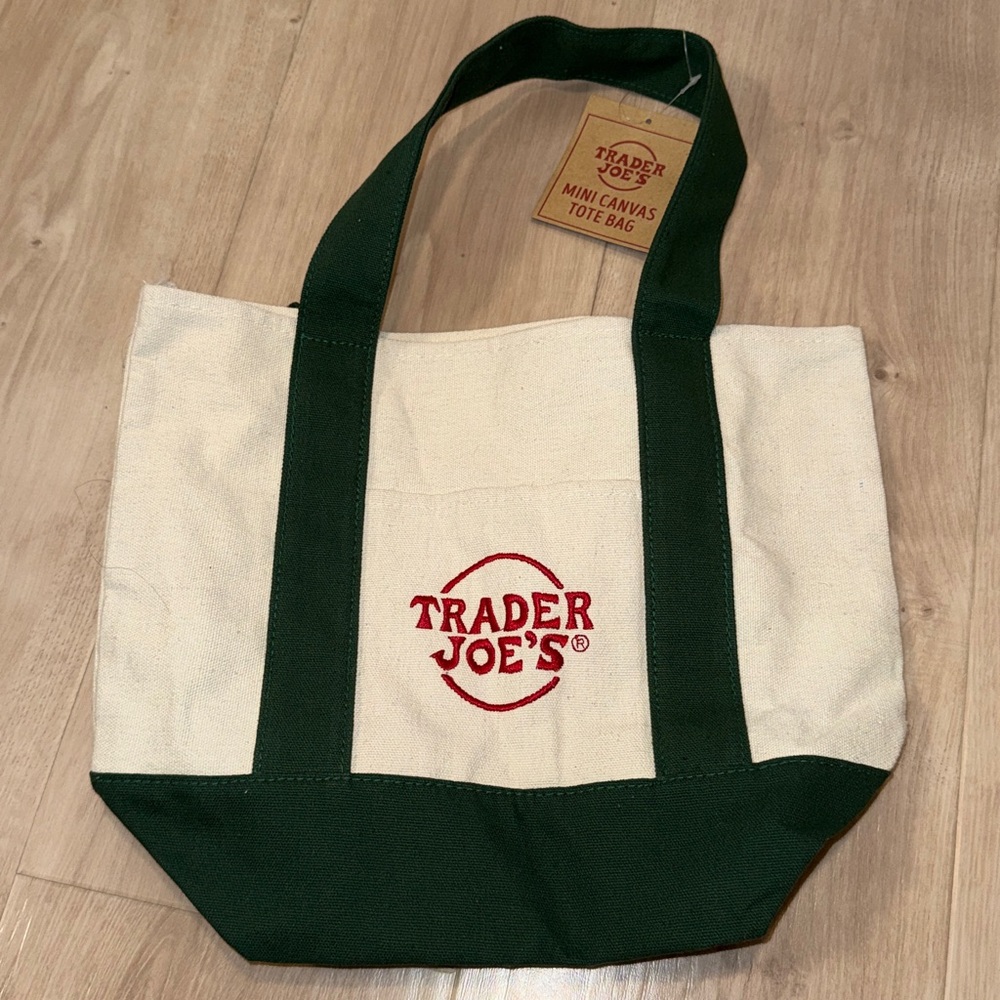 Trader Joe’s mini Green and White Tote Bag